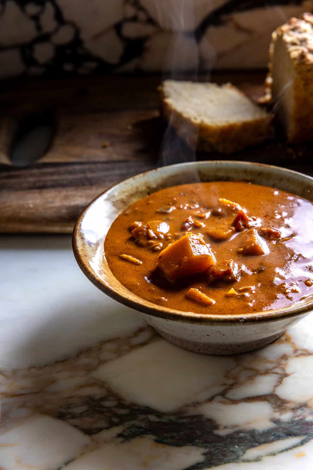 Spicy Queso Black Bean Sweet Potato Chili | halfbakedharvest.com