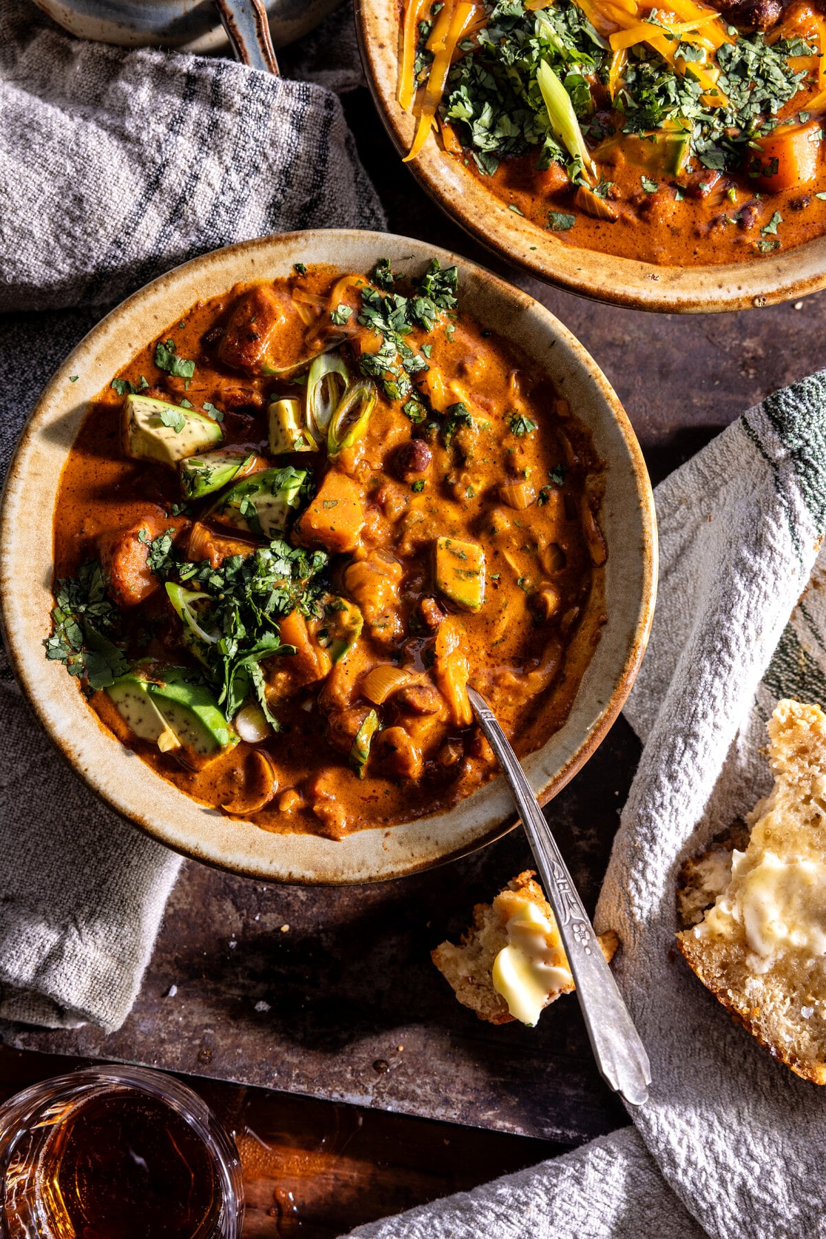 Spicy Queso Black Bean Sweet Potato Chili | halfbakedharvest.com